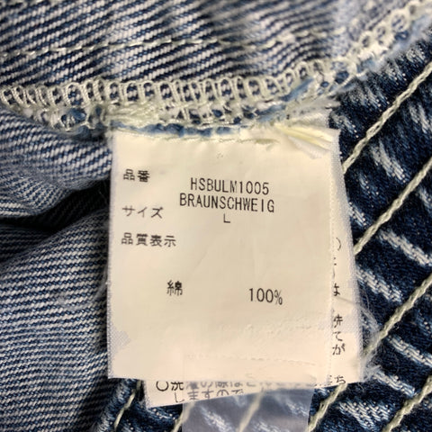 BERNHARD WILLHELM SS2006 Size L Blue Light Blue Cotton Denim Short Sleeve Shirt