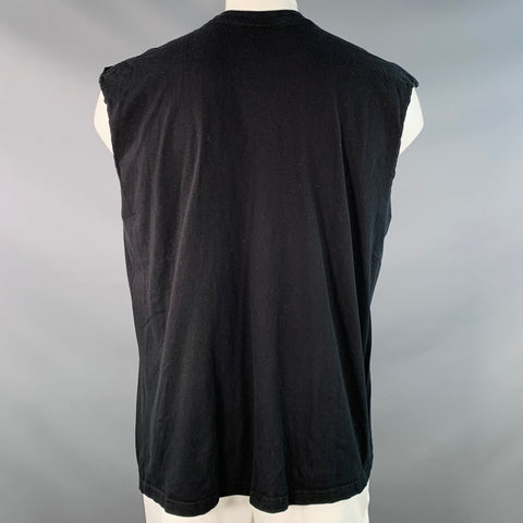SUPREME FW18 Size XL Guts Black Red Print Cotton Cutoff Sleeves T-shirt
