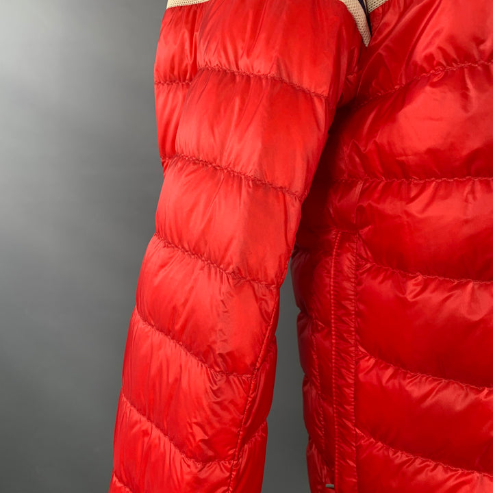 MONCLER Size XXXL Renald Red White Blue Quilted Nylon Jacket