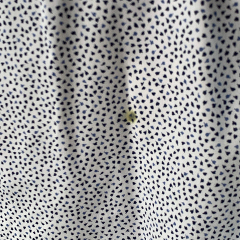 JOHN VARVATOS * U.S.A. Size XL White Blue Dots Cotton Blend Short Sleeve Shirt