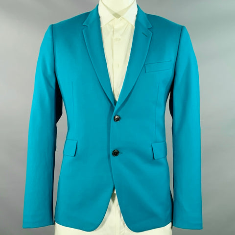 PAUL SMITH Size 42 Teal Wool Notch Lapel Sport Coat