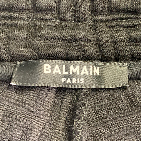 BALMAIN Size S Black Textured Polyamide Blend Drawstring Sweatpants Casual Pants