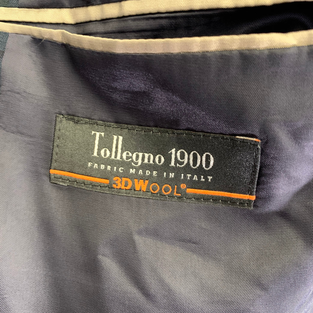 TODD SNYDER Size 40 Regular Green Navy Plaid Wool Sport Coat