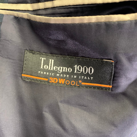TODD SNYDER Size 40 Regular Green Navy Plaid Wool Sport Coat