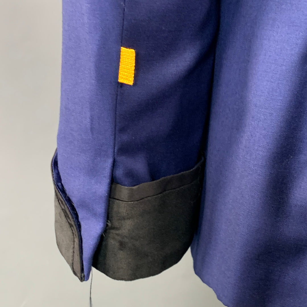 RICHFRESH Size 42 Navy Black Two Toned Double Breasted Peak Lapel Sport Coat