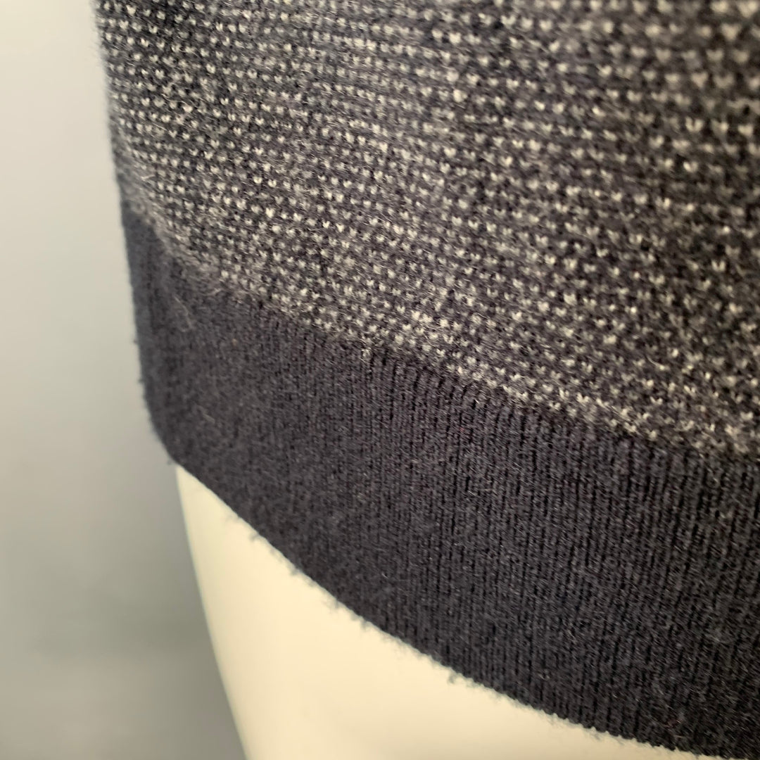 VINCE Size S Navy Grey Wool Cashmere Henley Pullover