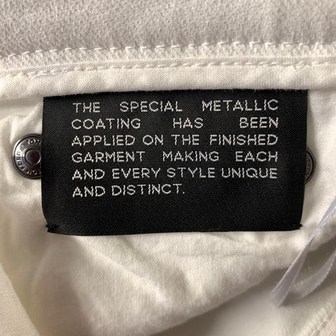 TOM FORD Size 32 Silver Cotton & Elastane Metallic Zip Fly Jeans