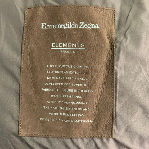 ERMENEGILDO ZEGNA Size 38 Navy Brown Quilted Wool Cotton Jacket