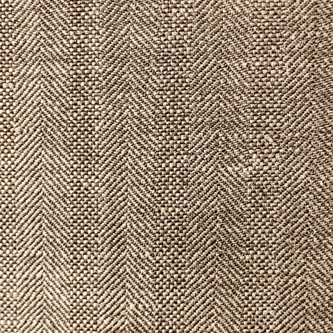 BRUNELLO CUCINELLI Size 38 Brown Herringbone Linen Wool Silk Peak Lapel Suit