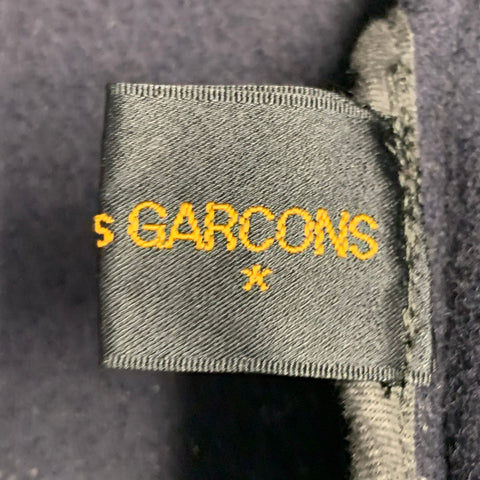 COMME des GARCONS Vintage 1999 Size M Navy Wool Blend Unstructured Shawl Collar Open Front Jacket