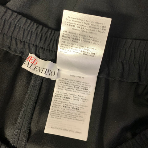 RED VALENTINO Size M Black Acetate Viscose Elastic Waistband Casual Pants