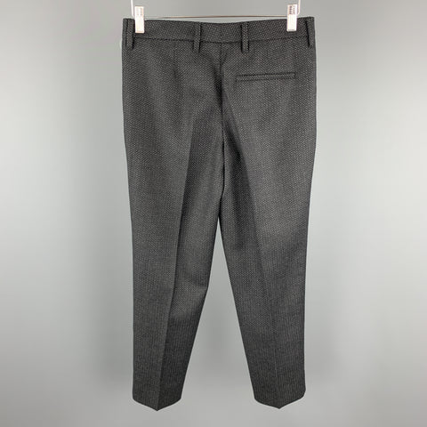MIU MIU Pantalon habillé en laine pied-de-poule gris taille 2