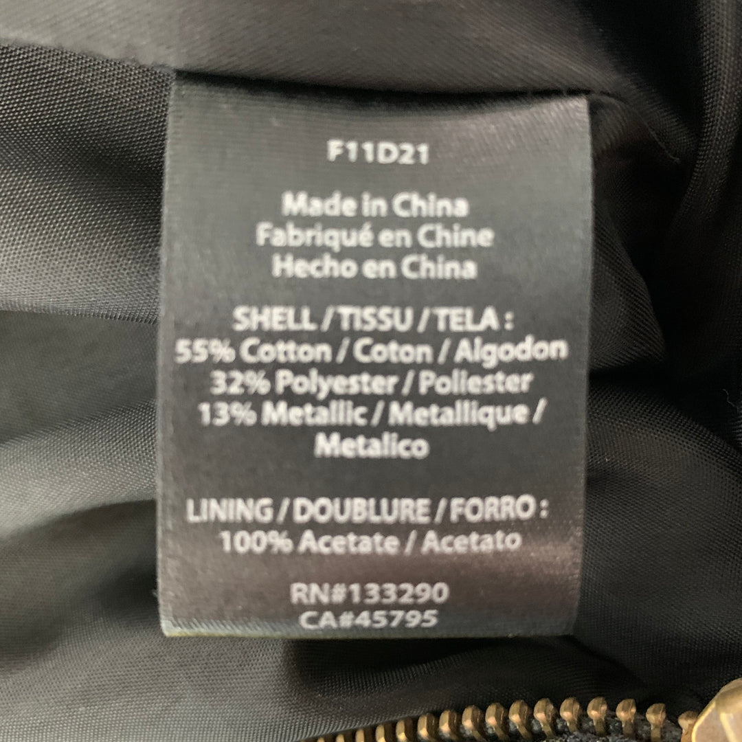 RACHEL ZOE Size 0 Black Gold Cotton Blend Jacquard Strapless Dress Sui Generis Designer Consignment RACHEL ZOE Size 0 Black Gold Cotton Blend Jacquard Strapless Dress Sui Generis Designer Consignment