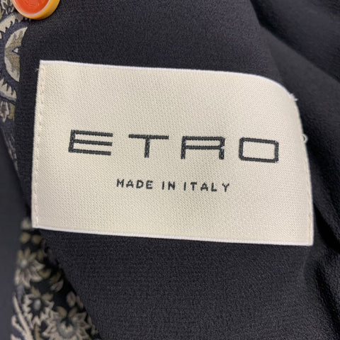 ETRO Size 42 Giacche Black Beaded Wool Notch Lapel Sport Coat