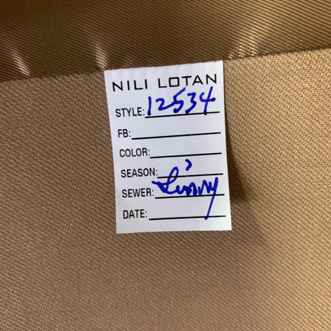NILI LOTAN Size M Tan Wool Notch Lapel Jacket
