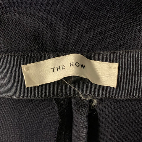 THE ROW Size 14 Navy Wool Elastane Side Zipper Pintuck Pants