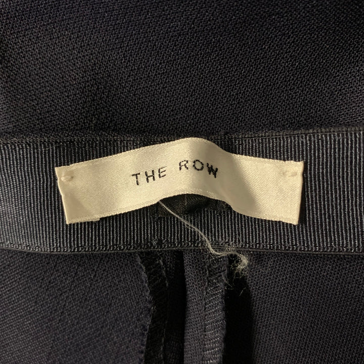 THE ROW Size 14 Navy Wool Elastane Side Zipper Pintuck Pants