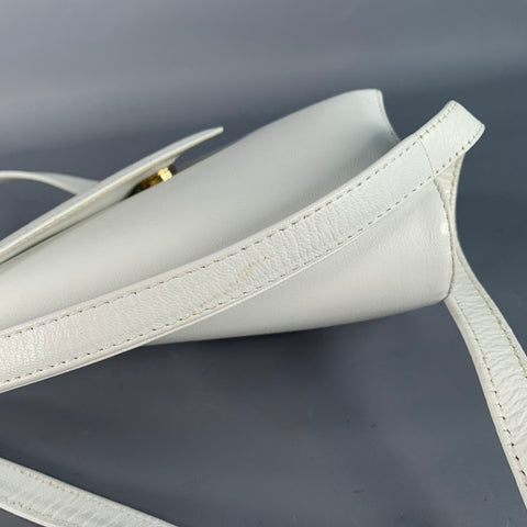 LA BAGAGERIE Vintage One Size White Leather Crossbody Handbag