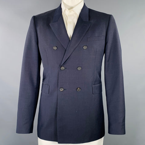 BURBERRY PRORSUM Size 44 Blue Indigo Double Breasted Sport Coat