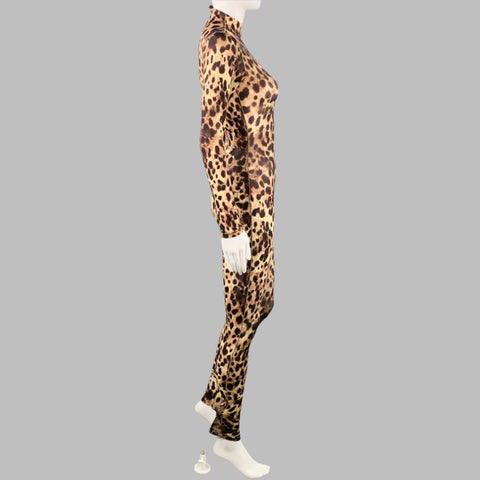 SKIMS Size S Brown Beige Polyamide Blend Animal Print Bodysuit