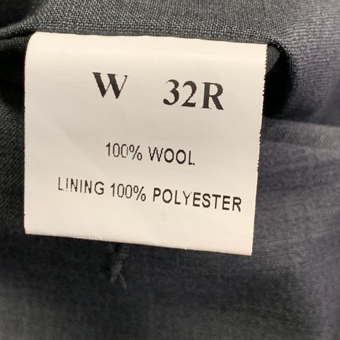 TOCCAMI Size 38 Grey Charcoal Wool Peak Lapel Suit