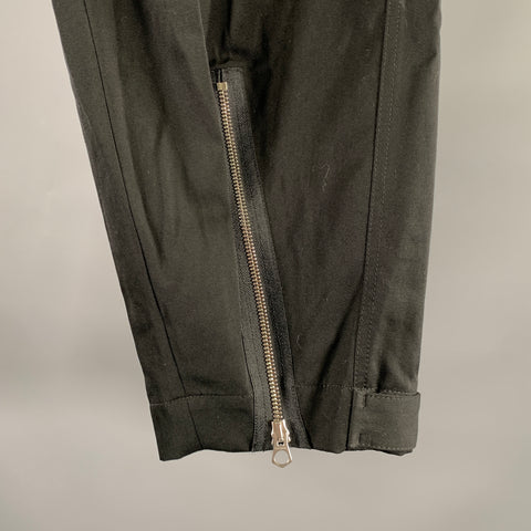 JIL SANDER Size 34 Black Wool Zipper Pants