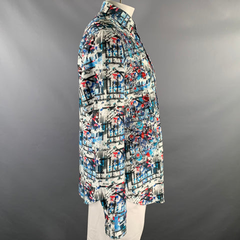 ROBERT GRAHAM Size L Multi-Color Abstract Cotton Button Up Long Sleeve Shirt