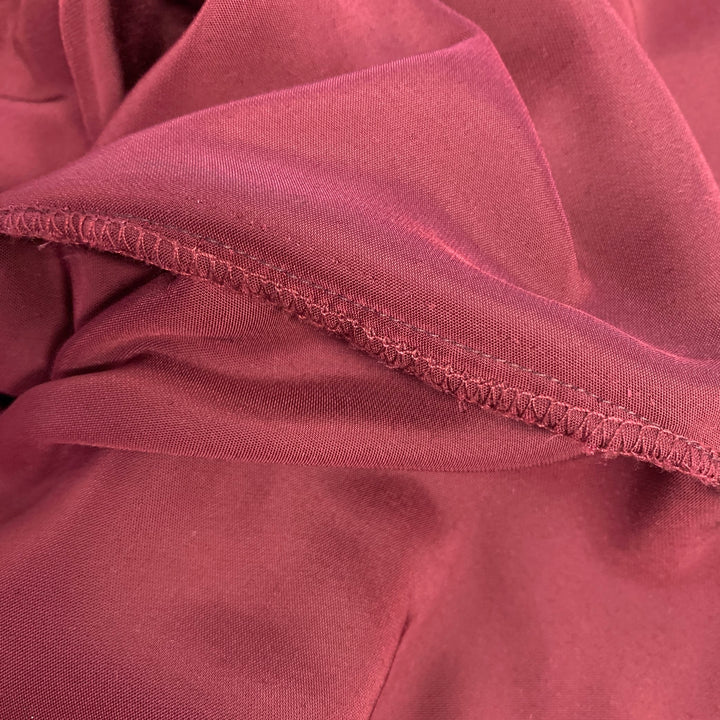 SAINT LAURENT AW18 Size M Burgundy Gold Embroidery Velvet Western Long Sleeve Shirt