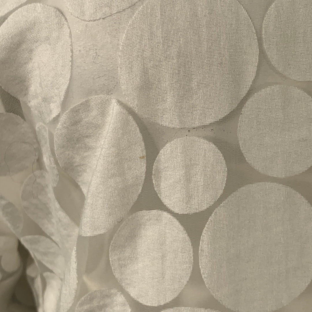 AKRIS Size 12 White Cotton Polka Dot Point Collar Button Up Shirt