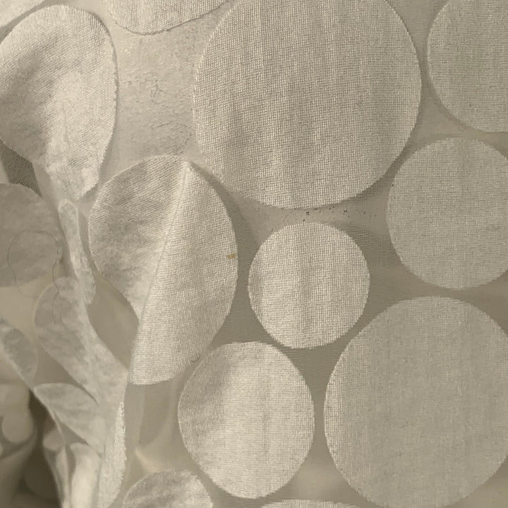 AKRIS Size 12 White Cotton Polka Dot Point Collar Button Up Shirt