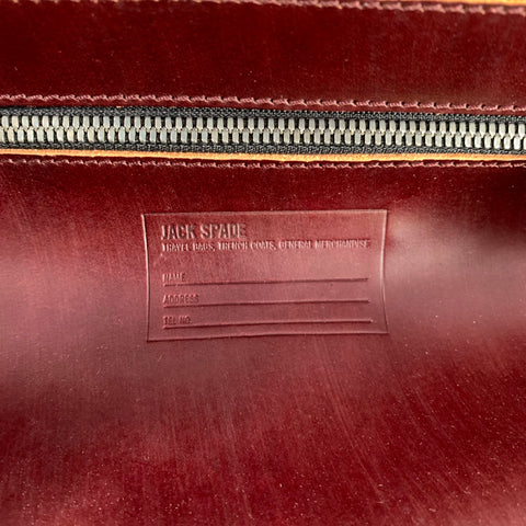 JACK SPADE Burgundy Solid Leather Messenger Bag