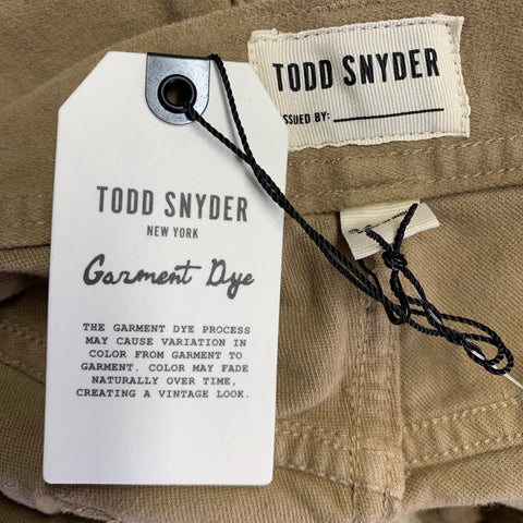 TODD SNYDER Size 34 Beige Cotton Button Fly Jeans