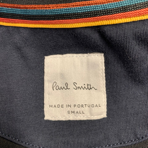 PAUL SMITH Size S Black Purple Print Cotton Short Sleeve T-shirt