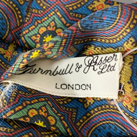 TURNBULL & ASSER Purple Blue Abstract Floral Silk Ascot
