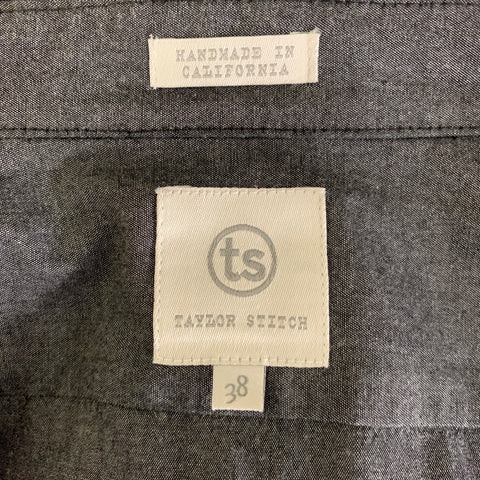 TAYLOR STITCH Size S Grey White Heather Pointed Collar Long Sleeve Shirt