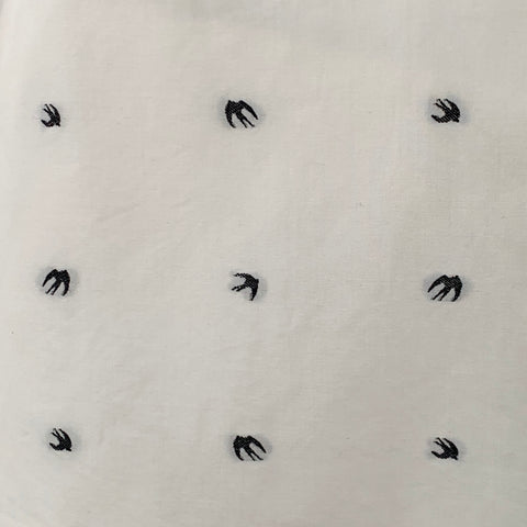 MCQ by ALEXANDER MCQUEEN Size L White Black Birds Cotton Long Sleeve Shirt