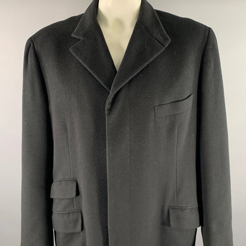 HERMES Size XXL Black Cashmere Trench Coat