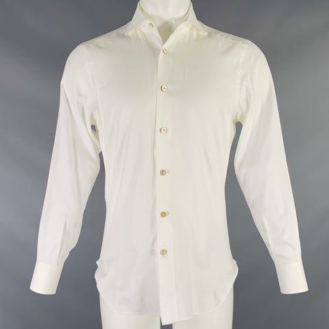 KITON Size S White Cotton Button Up Long Sleeve Shirt