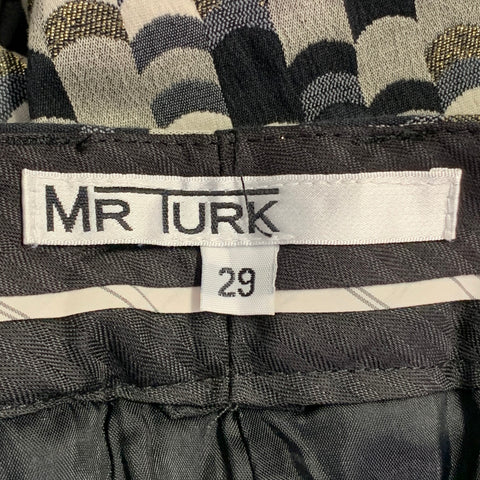 MR TURK Size 36 Regular Grey Black Gold Scales Jacquard Cotton Blend Suit