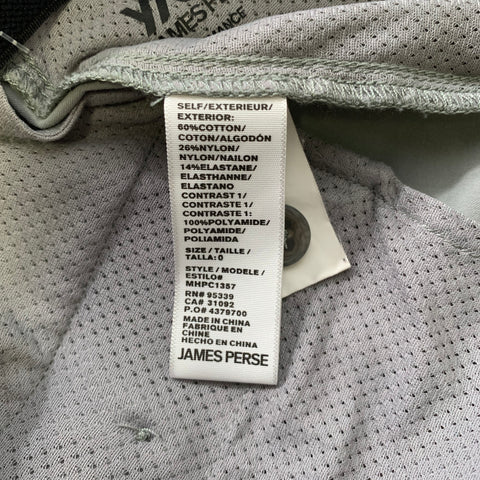 JAMES PERSE Size XS Gray Solid Cotton Blend Elastic Waistband Casual Pants