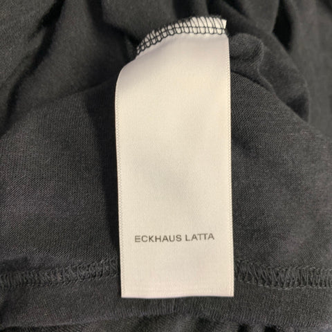 ECKHAUS LATTA Size M Cassius Nightfall Black Polyester Blend Buttoned Tank Top