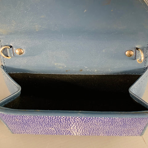 VINTAGE Blue White Stingray Leather Coin Purse