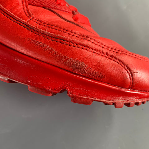 NIKE AIR MAX Size 10 Red Leather Lace-Up Sneakers