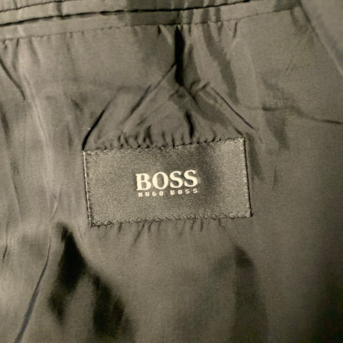 HUGO BOSS Chest Size 44 Black Virgin Wool 40 31 Suit