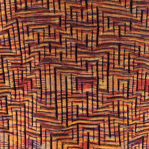 JHANE BARNES Taille XL Pull en soie tissée rouille-orangé à encolure dégagée
