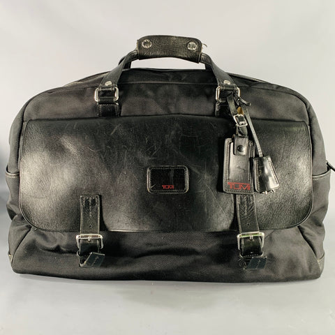 TUMI Black Nylon Leather Top Handles Duffle Bag