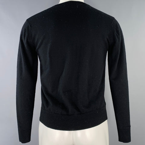 NICOLE FARHI Taille S Pull col rond en maille de laine mélangée noir