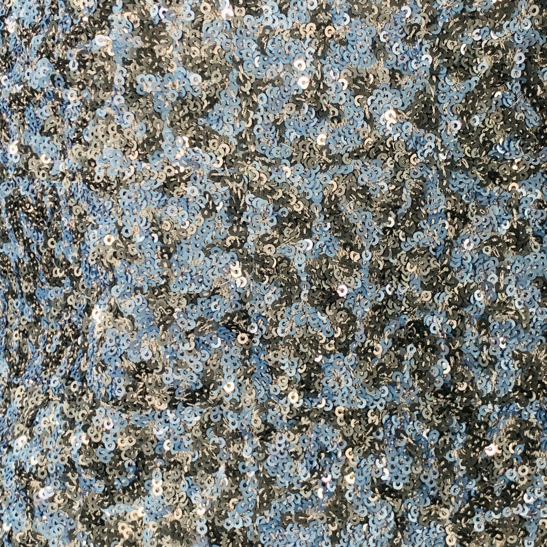 ZADIG & VOLTAIRE Size 42 Vanille Blue Grey Sequined Polyester Sport Coat