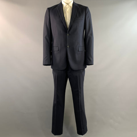 THEORY Chest Size 42 Navy Solid Wool Notch Lapel 36 35 Suit