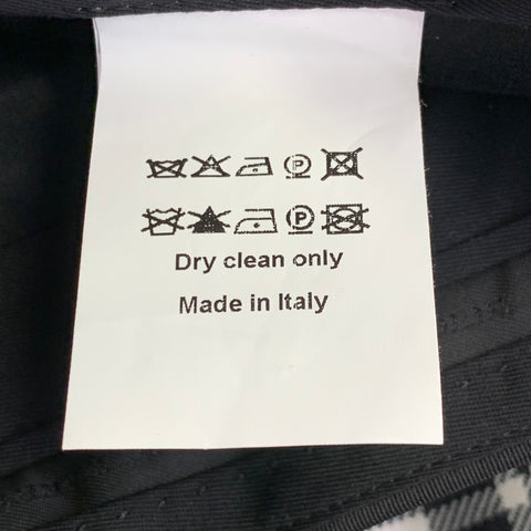 BURBERRY Taille 36 Pantalon de Costume Fuselé à Carreaux Noir et Blanc en Laine et Mohair à Pattes Latérales